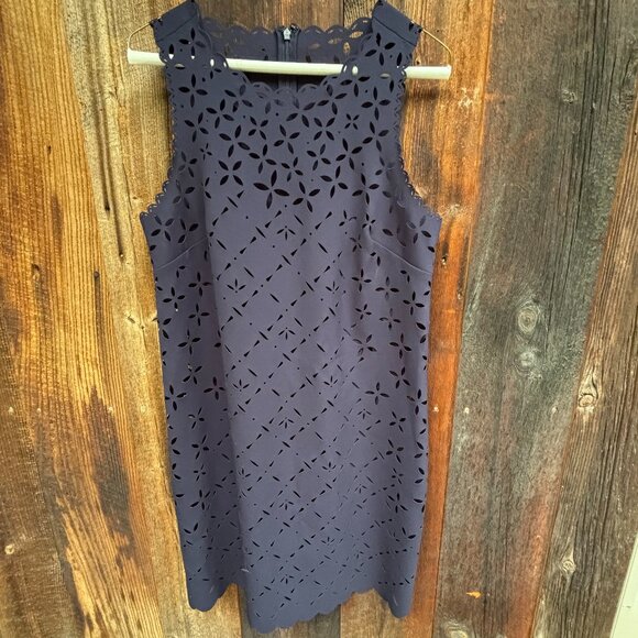 Peek a boo Navy Blue sleeveless dress, knee length, no tags, but fits M/L - Picture 1 of 8